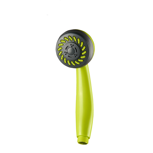 ZH2010W lime green handheld shower head with dark grey face plate and spiral rubber nozzles