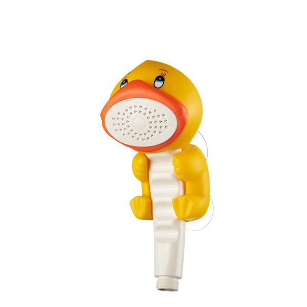 ZH2194W yellow cartoon duck baby handheld shower head with white oval spray face and white handle