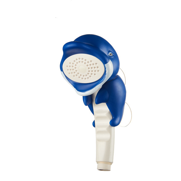 ZH2198W blue dolphin shaped children's handheld shower head with cream handle