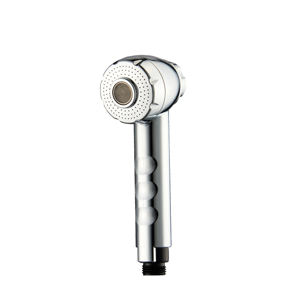 ZH2265C chrome handheld shower head with compact barrel head, knurled selector ring and three grip bumps