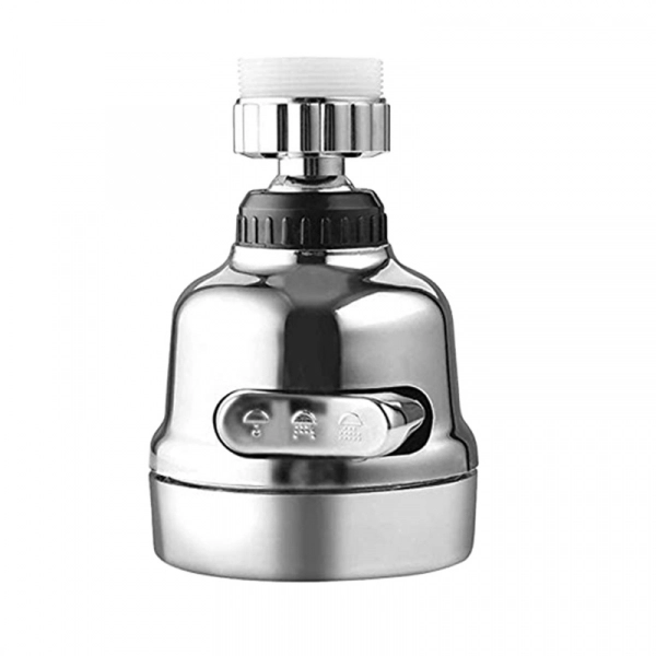 ZH3301 chrome swivel faucet sprayer with three-mode slide switch and threaded top connector