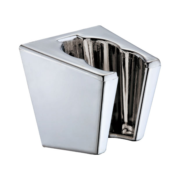 ZHFS7702 chrome wedge-shaped wall shower holder with fixed U-slot cradle
